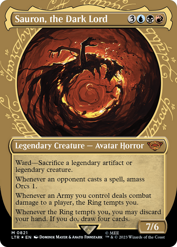 Sauron, the Dark Lord (Showcase) (Surge Foil) (Showcase) (821) Foil - The Lord of the Rings: Tales of Middle-earth