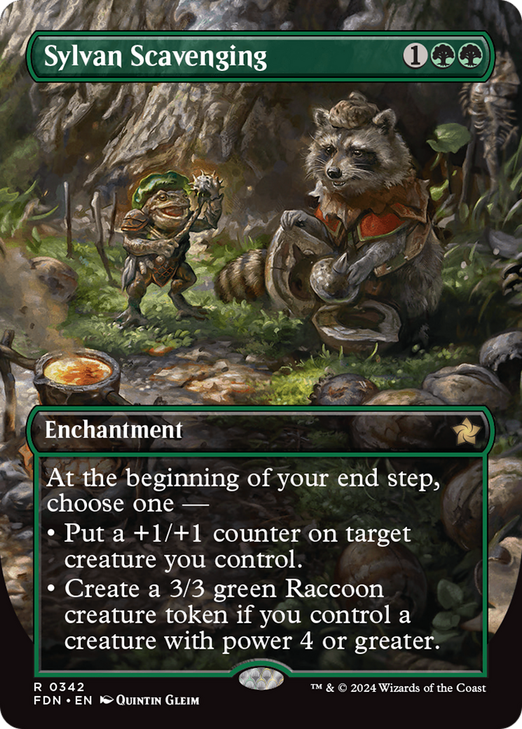 Sylvan Scavenging (Borderless) (342) Foil - Foundations