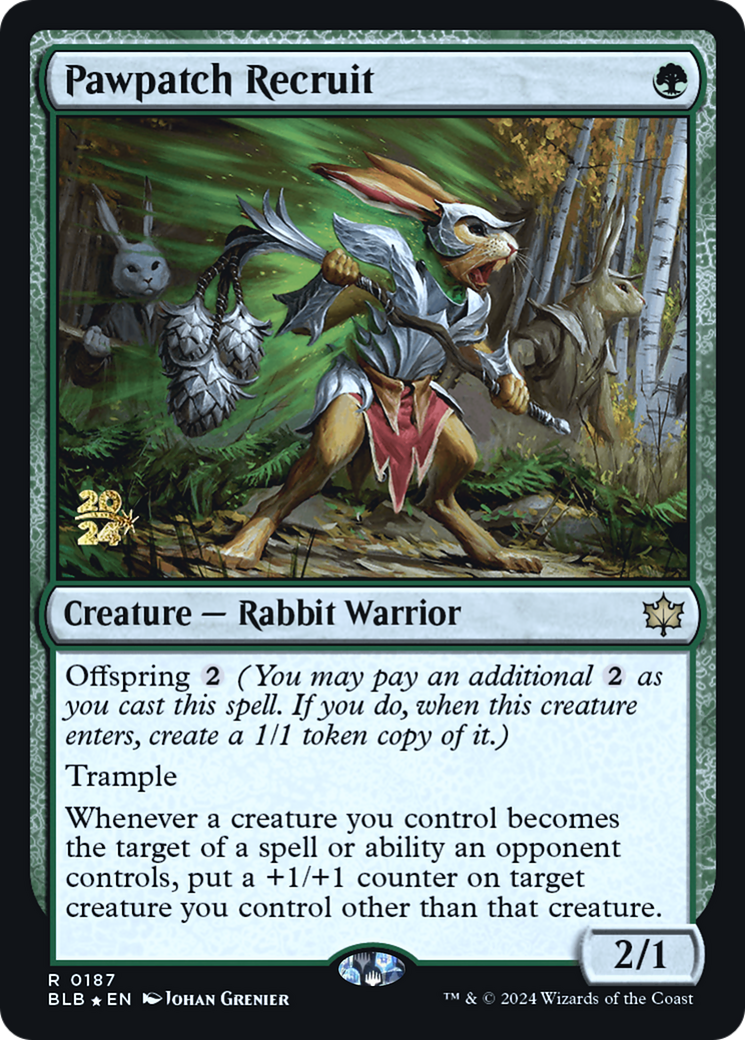 Pawpatch Recruit (187) Foil - Bloomburrow Promos