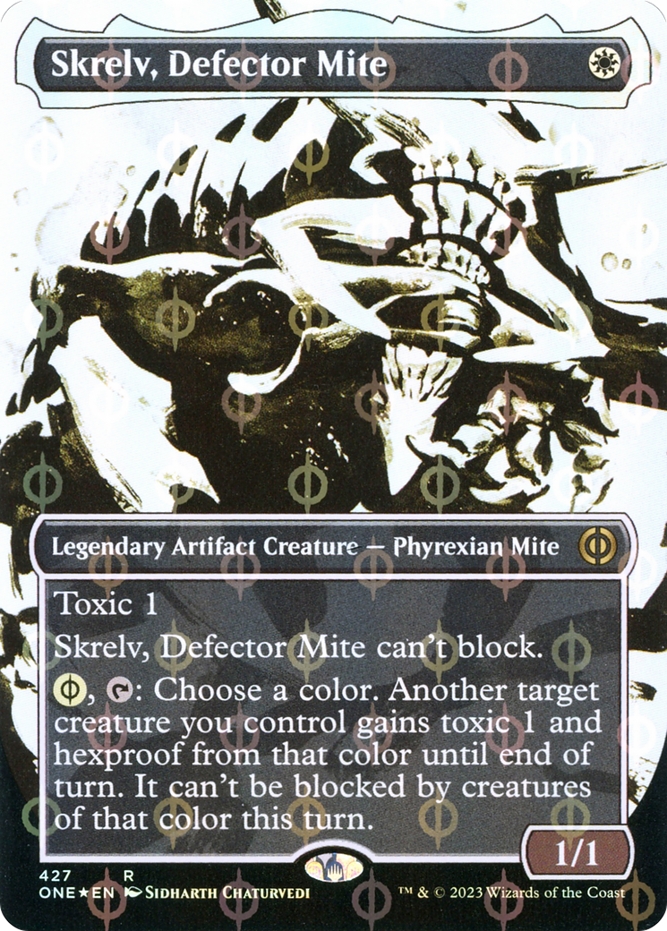 Skrelv, Defector Mite (Showcase) (Step-and-Compleat Foil) (Showcase) (427) Foil - Phyrexia: All Will Be One