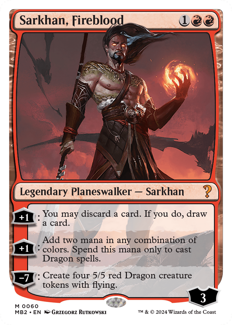 Sarkhan, Fireblood (White Border) (060) - Mystery Booster 2