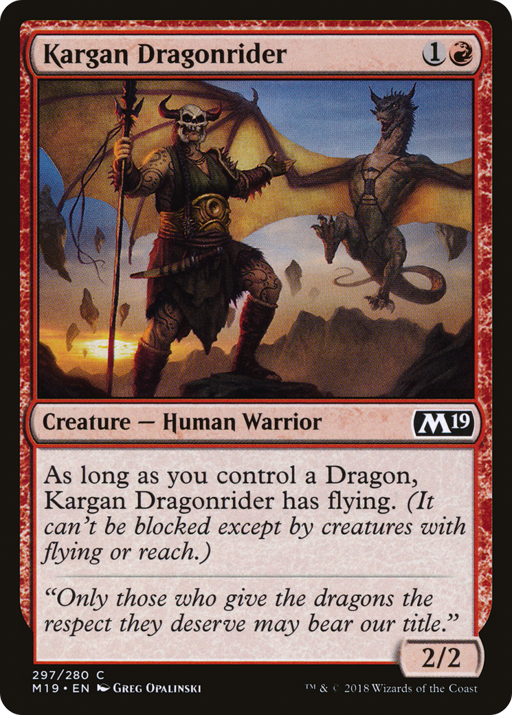 Kargan Dragonrider (297) - Core Set 2019