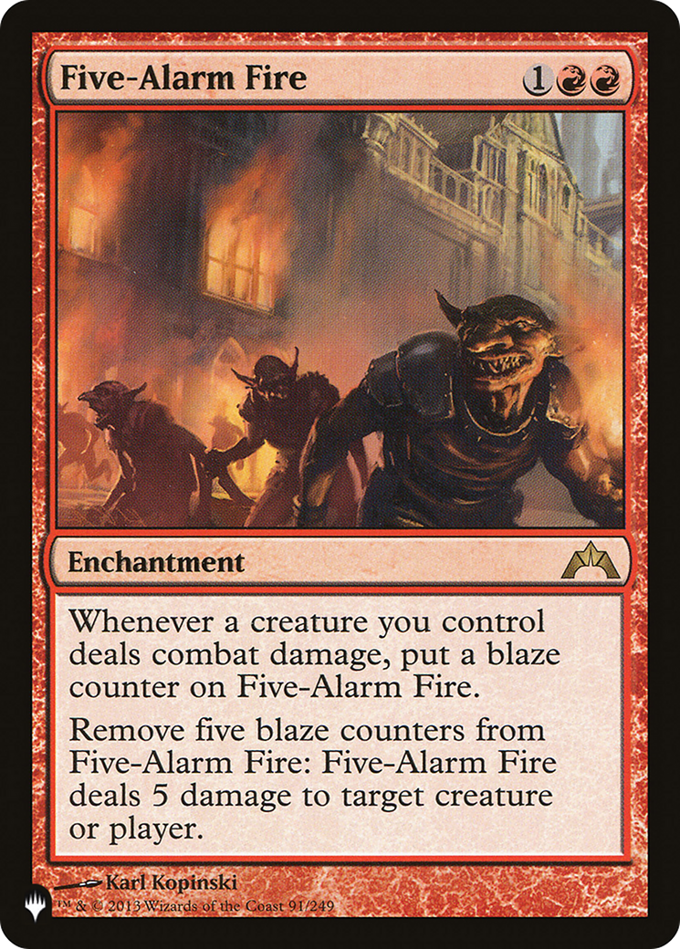 Five-Alarm Fire (GTC-91) - The List