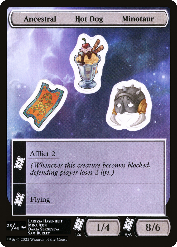 Ancestral Hot Dog Minotaur (023) - Unfinity Sticker Sheets