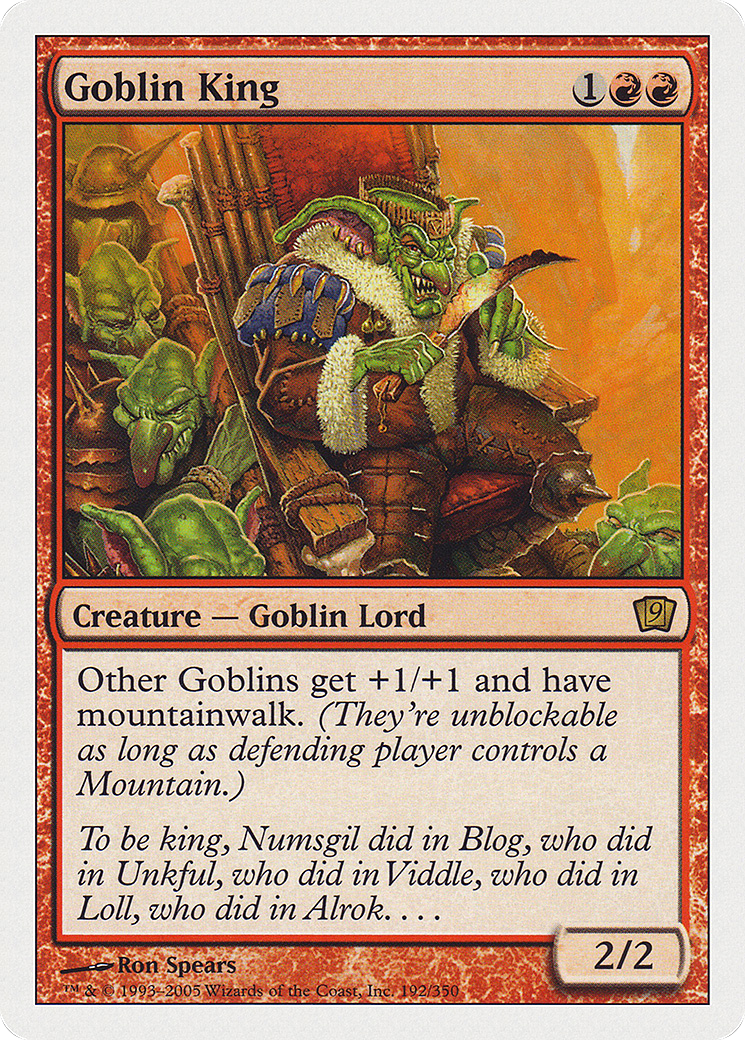 Goblin King (192) Foil - Ninth Edition