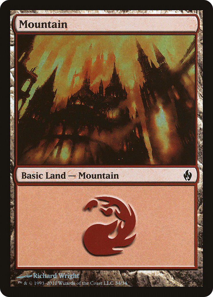 Mountain (034) Foil - Premium Deck Series: Fire and Lightning