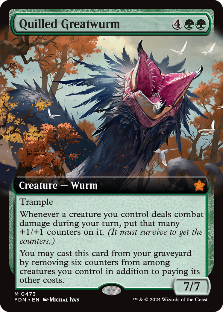 Quilled Greatwurm (Extended Art) (473) Foil - Foundations