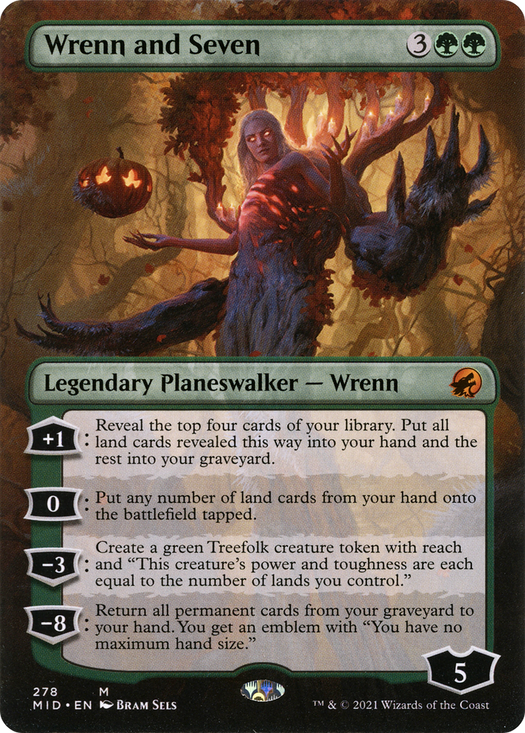 Wrenn and Seven (Borderless) (278) Foil - Innistrad: Midnight Hunt