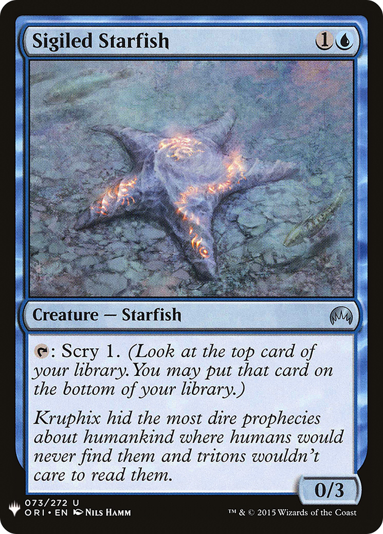 Sigiled Starfish (ORI-73) - The List