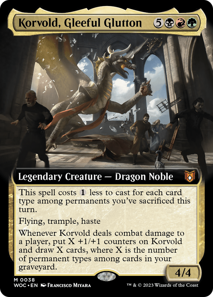 Korvold, Gleeful Glutton (Extended Art) (038) - Wilds of Eldraine Commander