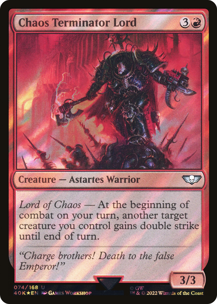 Chaos Terminator Lord (074) Surge Foil - Warhammer 40,000 Commander
