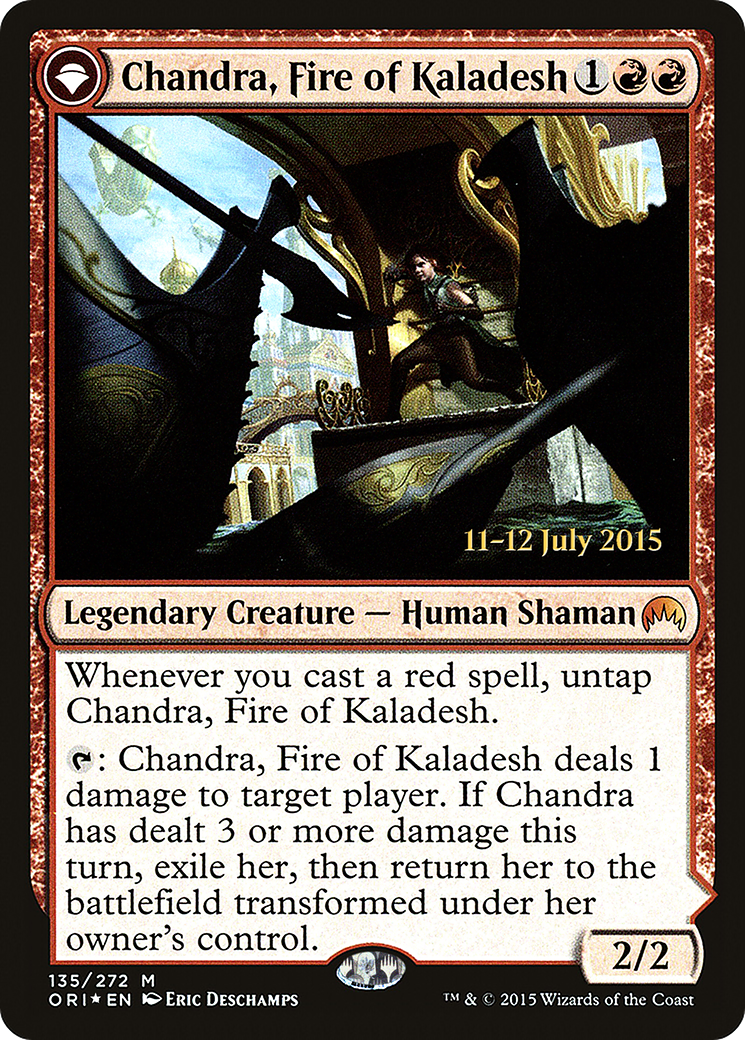 Chandra, Fire of Kaladesh // Chandra, Roaring Flame (135s) Foil - Magic Origins Promos