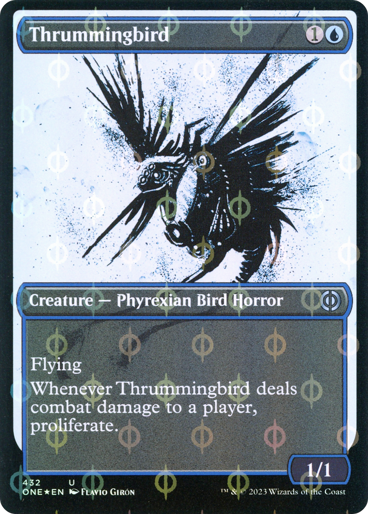 Thrummingbird (Showcase) (Step-and-Compleat Foil) (Showcase) (432) Foil - Phyrexia: All Will Be One