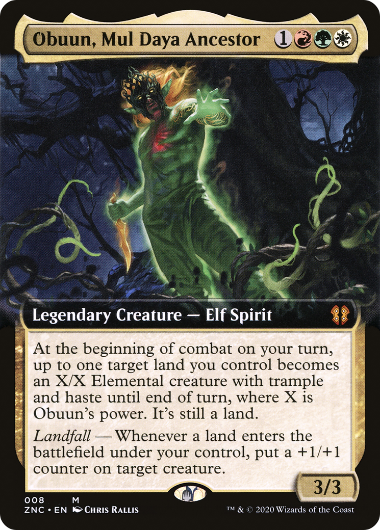 Obuun, Mul Daya Ancestor (Extended Art) (008) - Zendikar Rising Commander