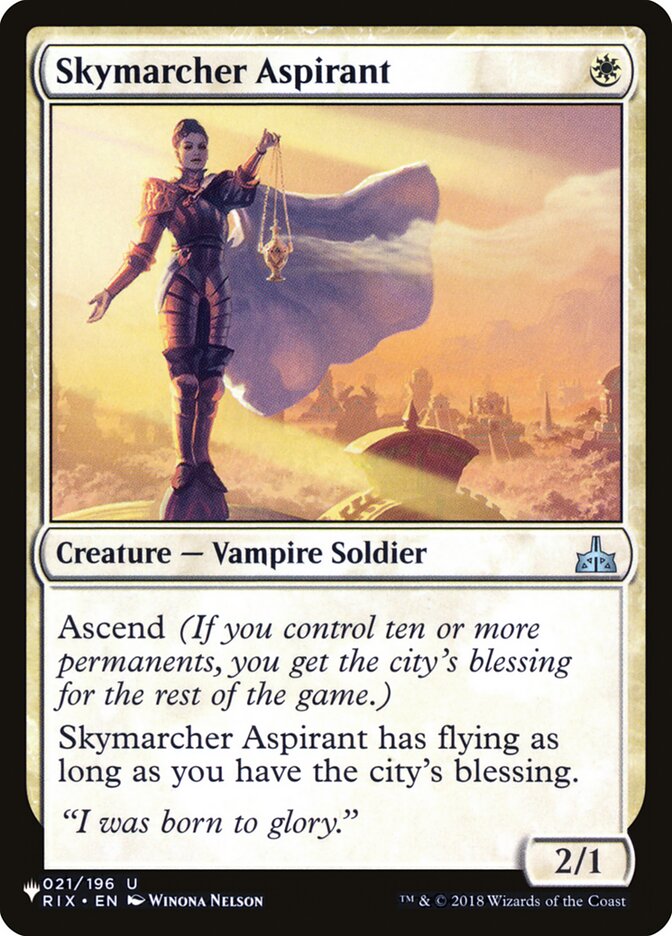 Skymarcher Aspirant (RIX-21) - The List