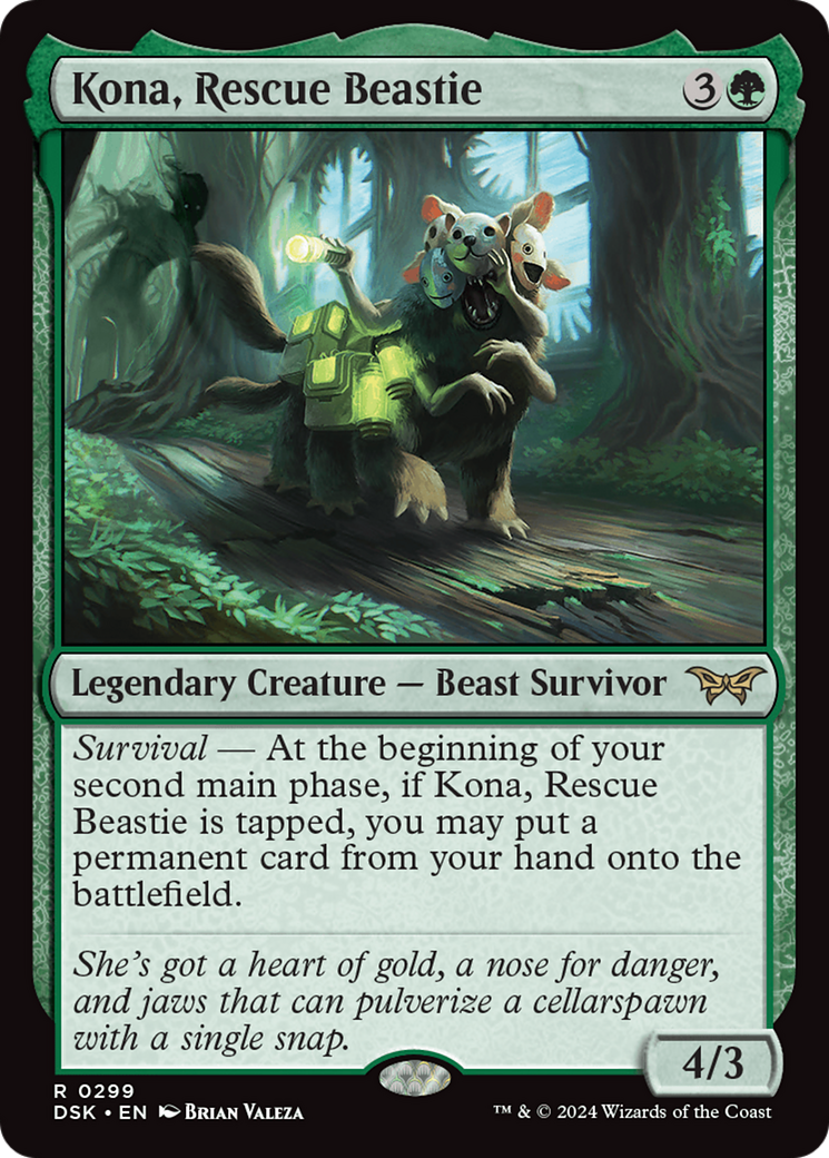 Kona, Rescue Beastie (299) Foil - Duskmourn: House of Horror