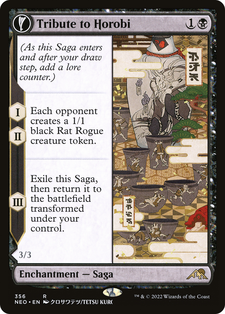 Tribute to Horobi // Echo of Death's Wail (Showcase) (356) Foil - Kamigawa: Neon Dynasty