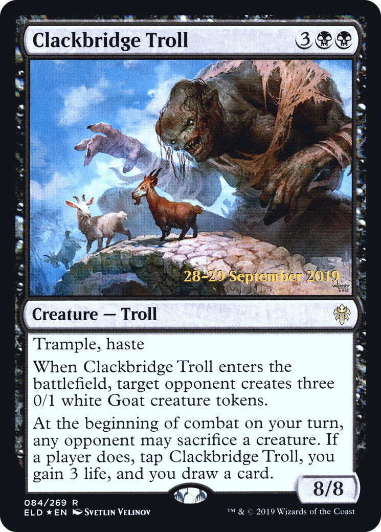 Clackbridge Troll (84s) Foil - Throne of Eldraine Promos