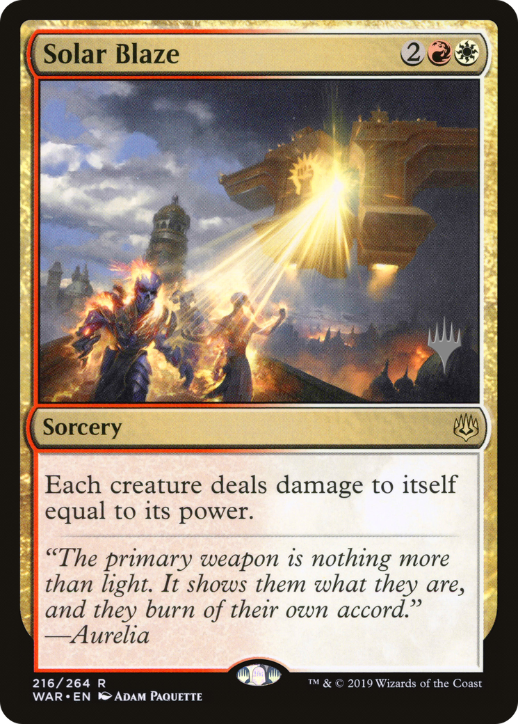 Solar Blaze (216) Foil - War of the Spark Promos