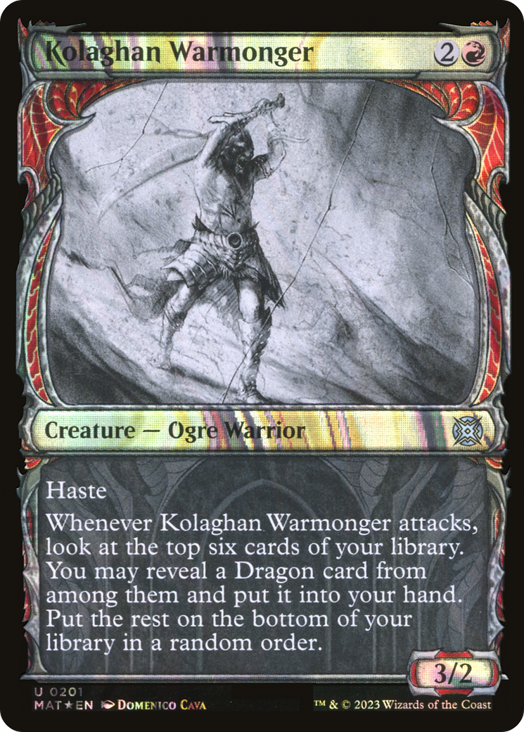 Kolaghan Warmonger (Showcase) (201) Foil - March of the Machine: The Aftermath