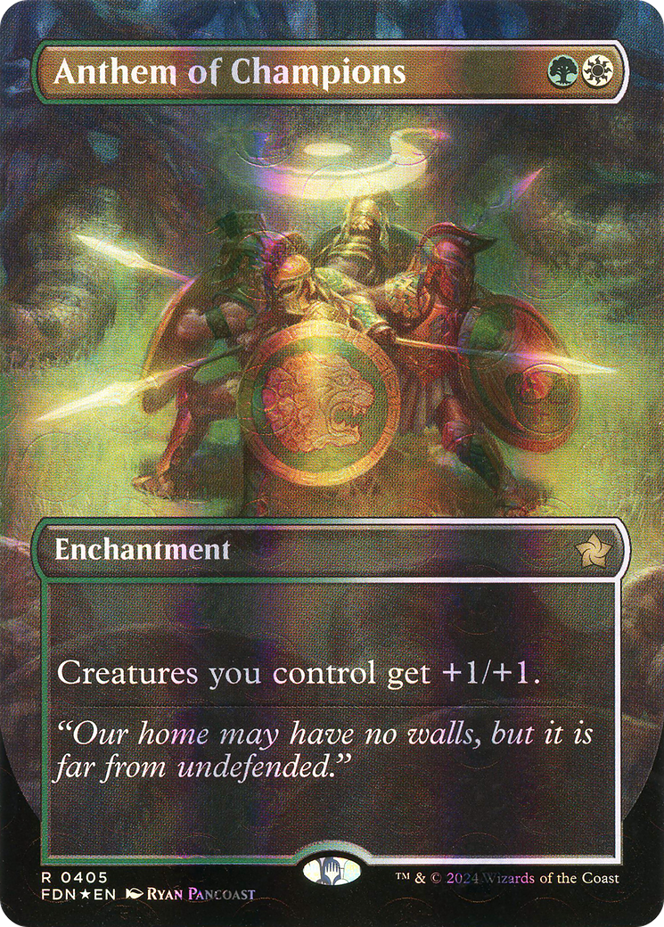 Anthem of Champions (Borderless) (Mana Foil) (405) Foil - Foundations
