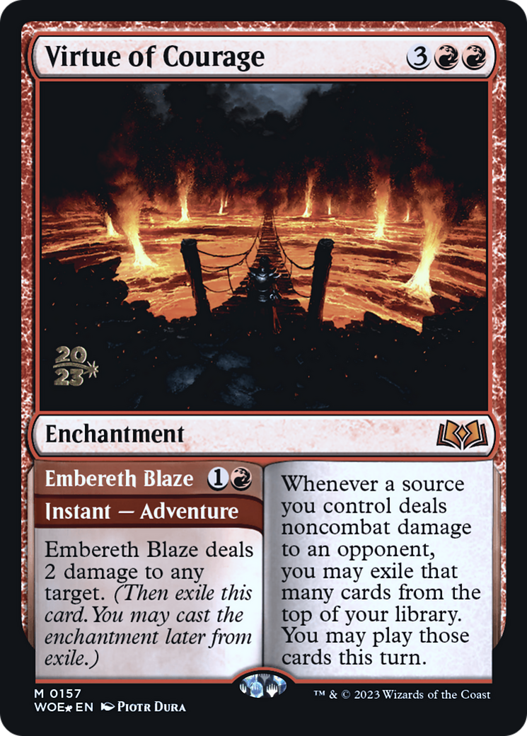 Virtue of Courage (157) Foil - Wilds of Eldraine Promos