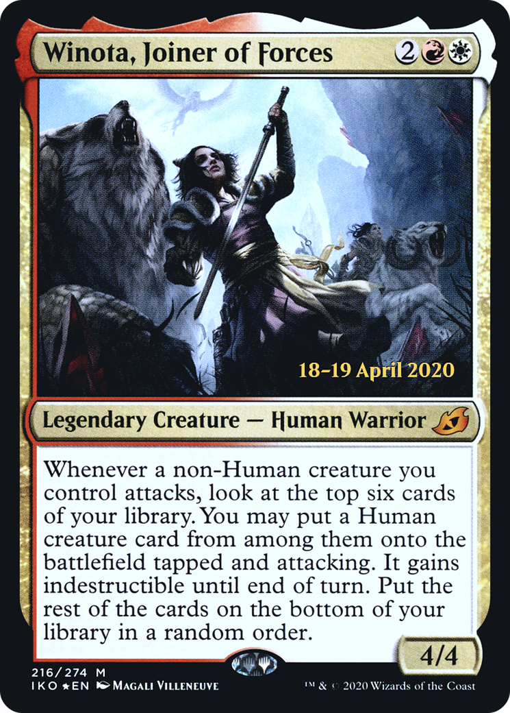 Winota, Joiner of Forces (216) Foil - Ikoria: Lair of Behemoths Promos