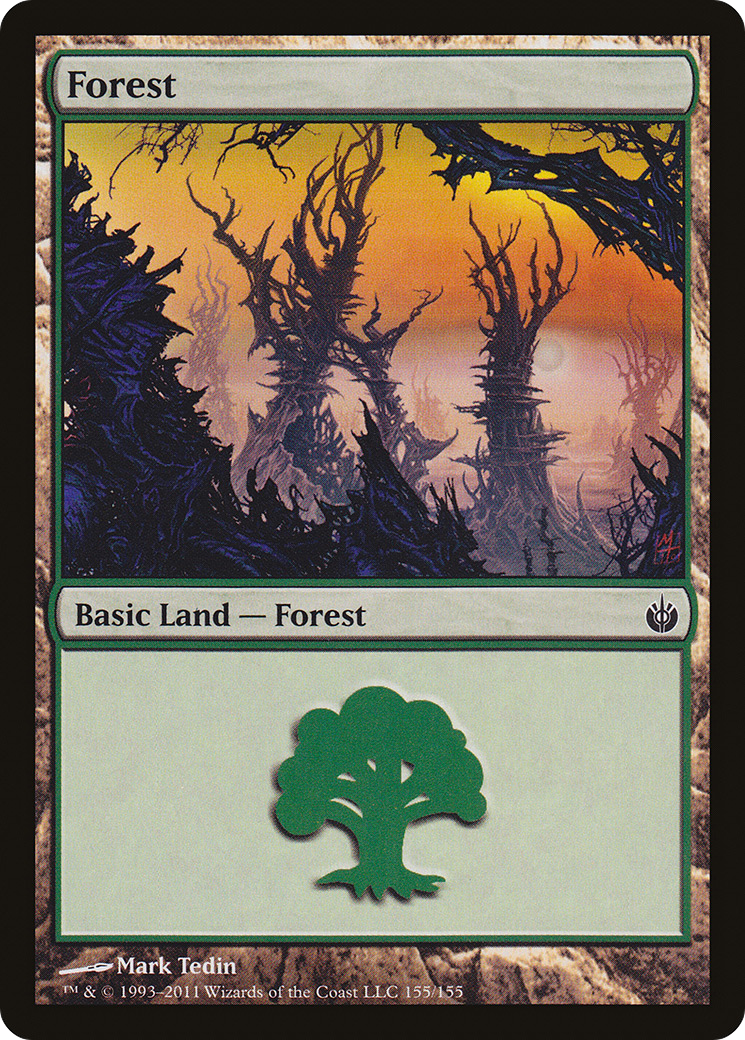 Forest (155) Foil - Mirrodin Besieged