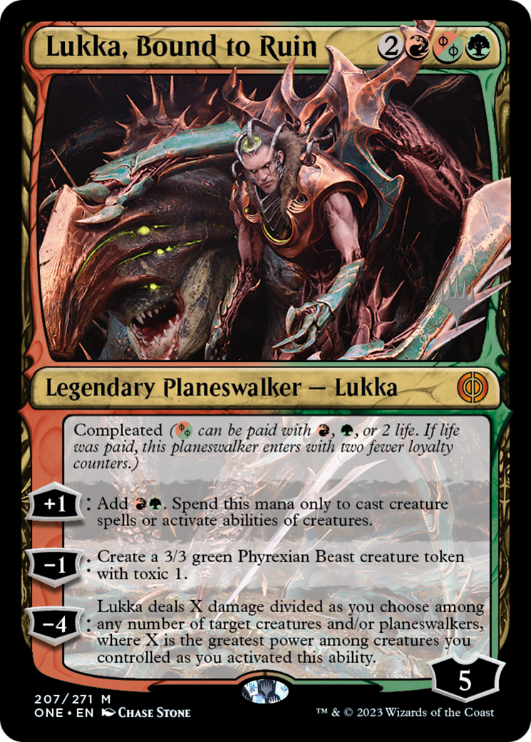 Lukka, Bound to Ruin (207) Foil - Phyrexia: All Will Be One Promos