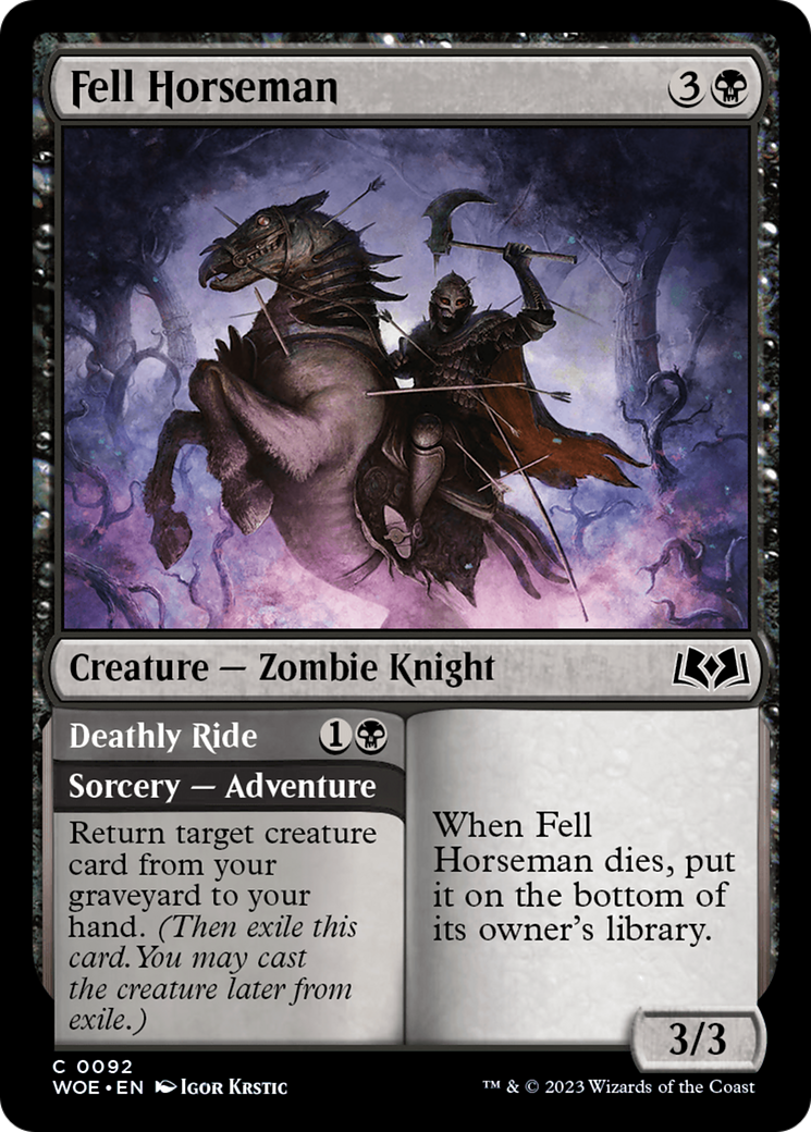 Fell Horseman // Deathly Ride (092) Foil - Wilds of Eldraine