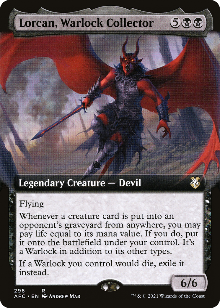 Lorcan, Warlock Collector (Extended Art) (296) - Forgotten Realms Commander