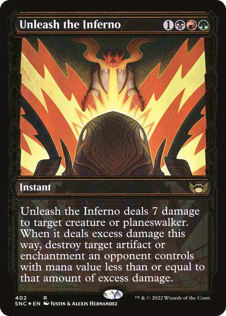 Unleash the Inferno (Gilded Foil) (402) Foil - Streets of New Capenna