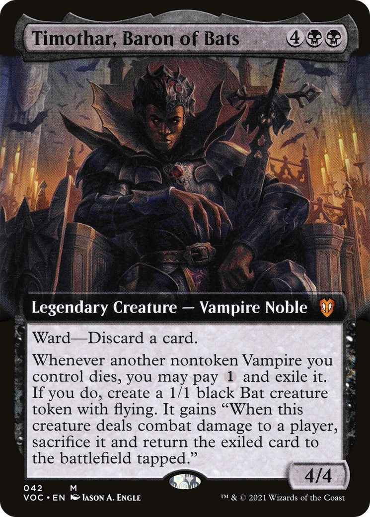Timothar, Baron of Bats (Extended Art) (042) - Crimson Vow Commander