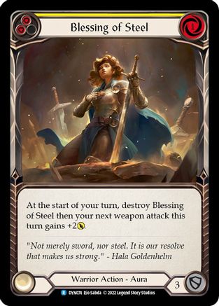 Blessing of Steel (Yellow) (DYN074) Rainbow Foil - Dynasty