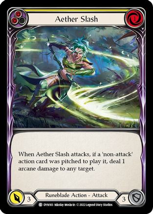 Aether Slash (Yellow) (DYN183) Rainbow Foil - Dynasty