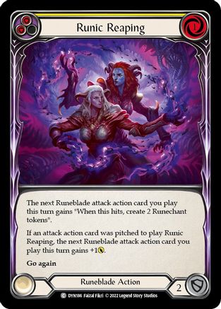 Runic Reaping (Yellow) (DYN186) Rainbow Foil - Dynasty