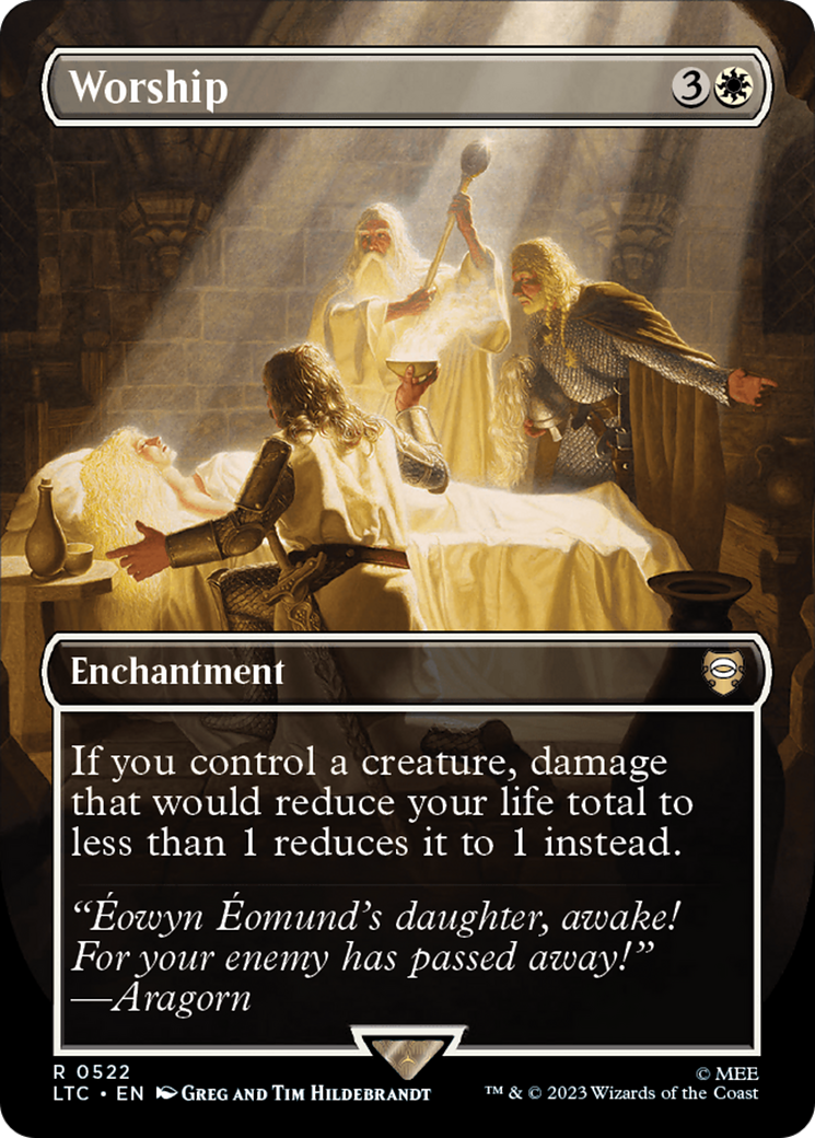 Worship (Borderless) (522) Foil - Tales of Middle-earth Commander