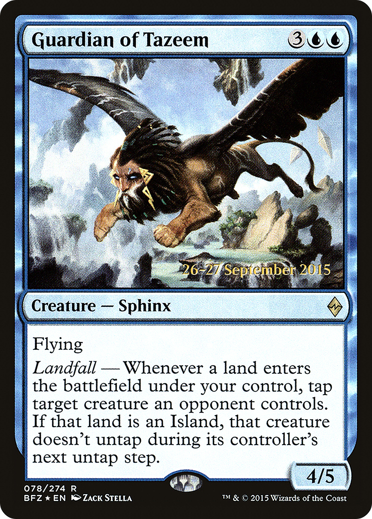 Guardian of Tazeem (78s) Foil - Battle for Zendikar Promos