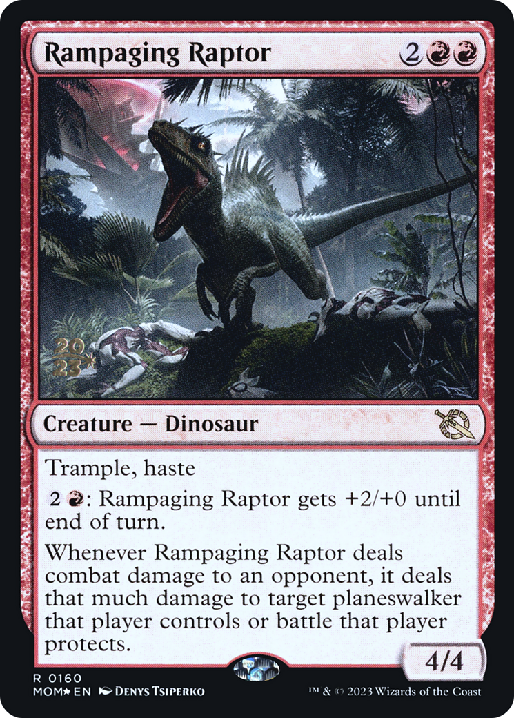 Rampaging Raptor (160) Foil - March of the Machine Promos