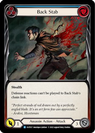 Back Stab (Blue) (OUT017) Rainbow Foil - Outsiders