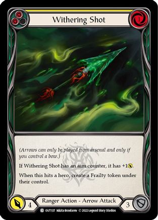Withering Shot (Yellow) (OUT137) Rainbow Foil - Outsiders