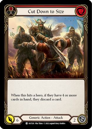 Cut Down to Size (Red) (OUT201) Rainbow Foil - Outsiders
