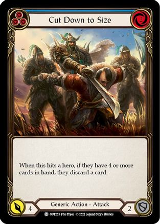 Cut Down to Size (Blue) (OUT203) Rainbow Foil - Outsiders