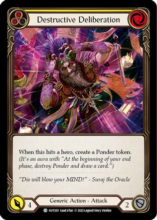 Destructive Deliberation (Yellow) (OUT205) Rainbow Foil - Outsiders