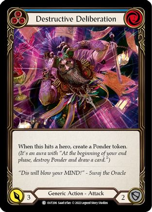 Destructive Deliberation (Blue) (OUT206) Rainbow Foil - Outsiders