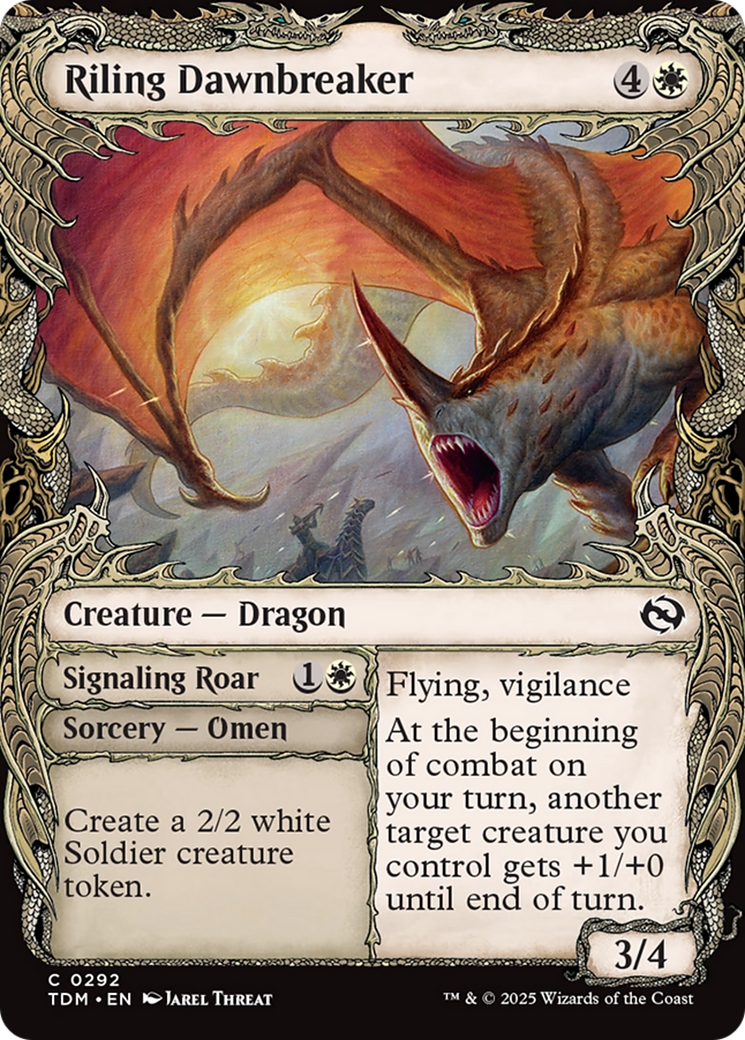 Riling Dawnbreaker // Signaling Roar (Showcase) (292) Foil - Tarkir: Dragonstorm