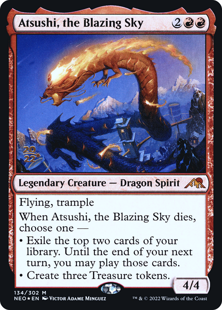 Atsushi, the Blazing Sky (134s) Foil - Kamigawa: Neon Dynasty Promos