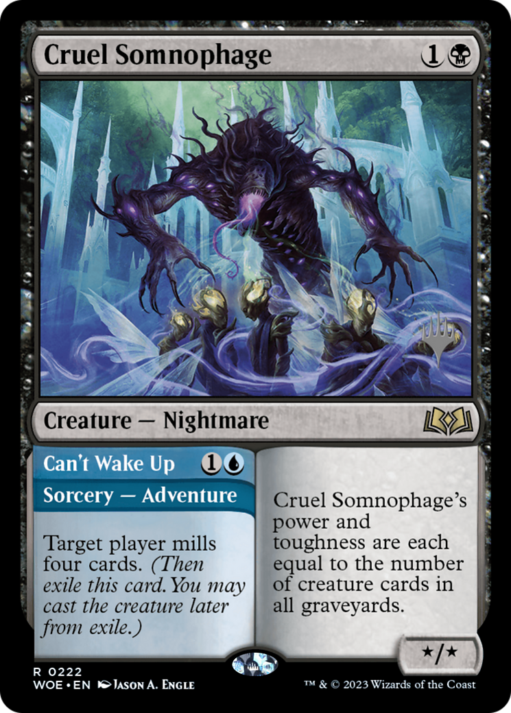 Cruel Somnophage // Can't Wake Up (222p) - Wilds of Eldraine Promos