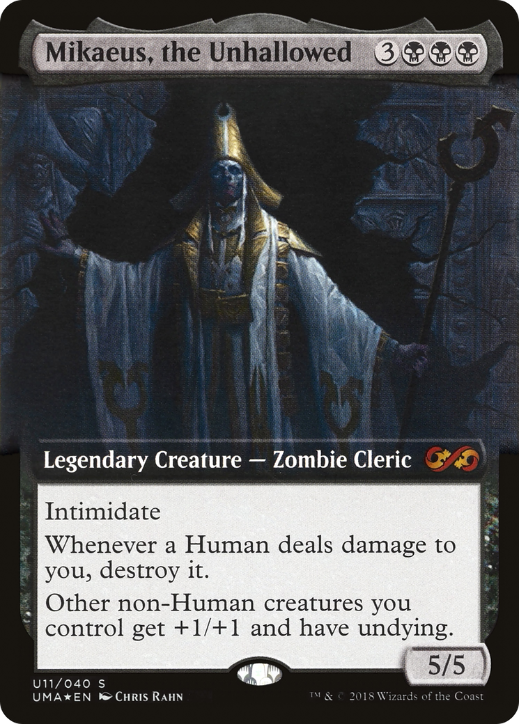 Mikaeus, the Unhallowed (Extended Art) (U11) Foil - Ultimate Box Topper