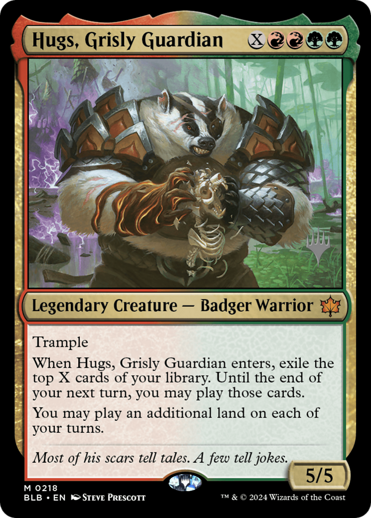 Hugs, Grisly Guardian (218) Foil - Bloomburrow Promos